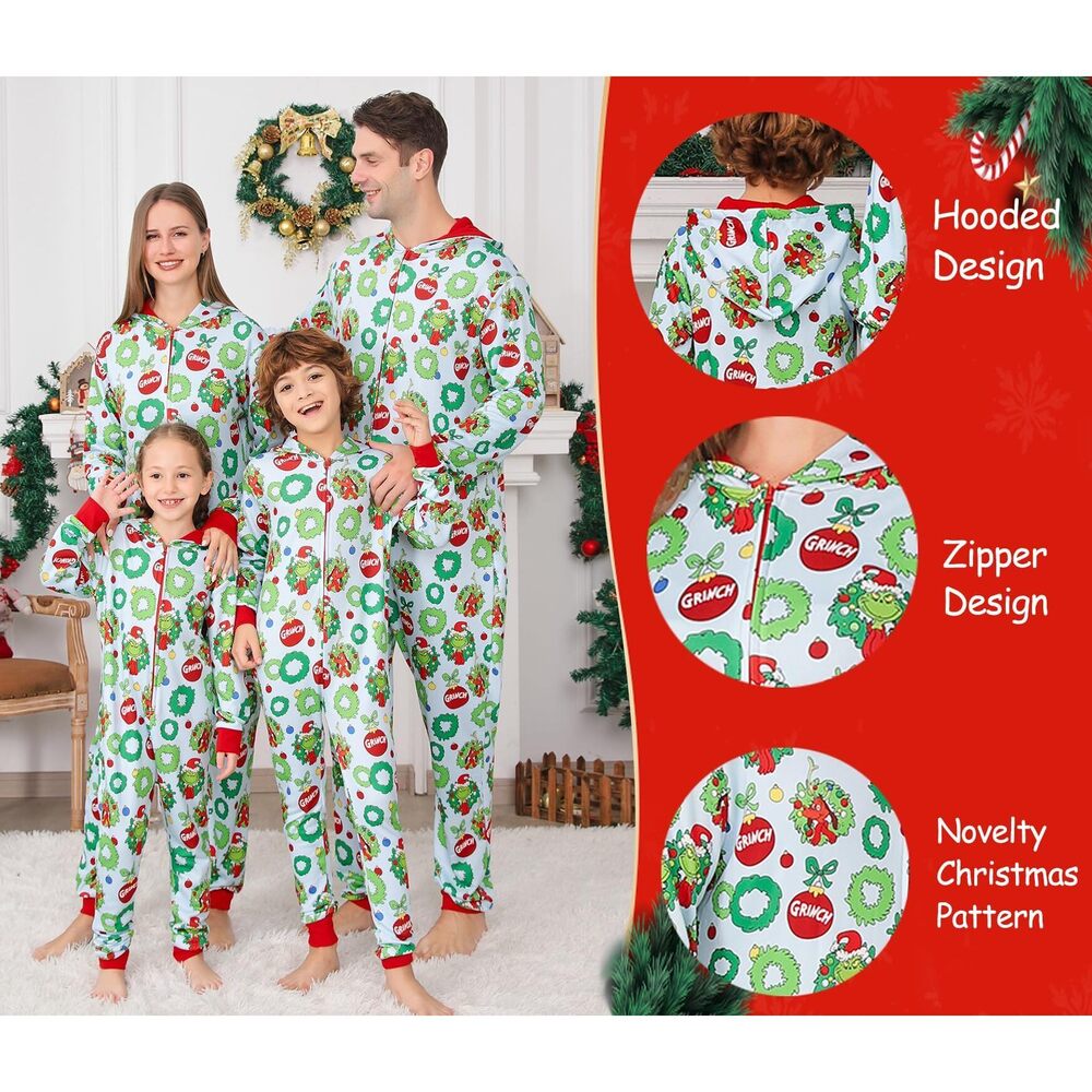 5454 Ugly Christmas Onesie Pajamas For Family, Lazy Family Matching View 2